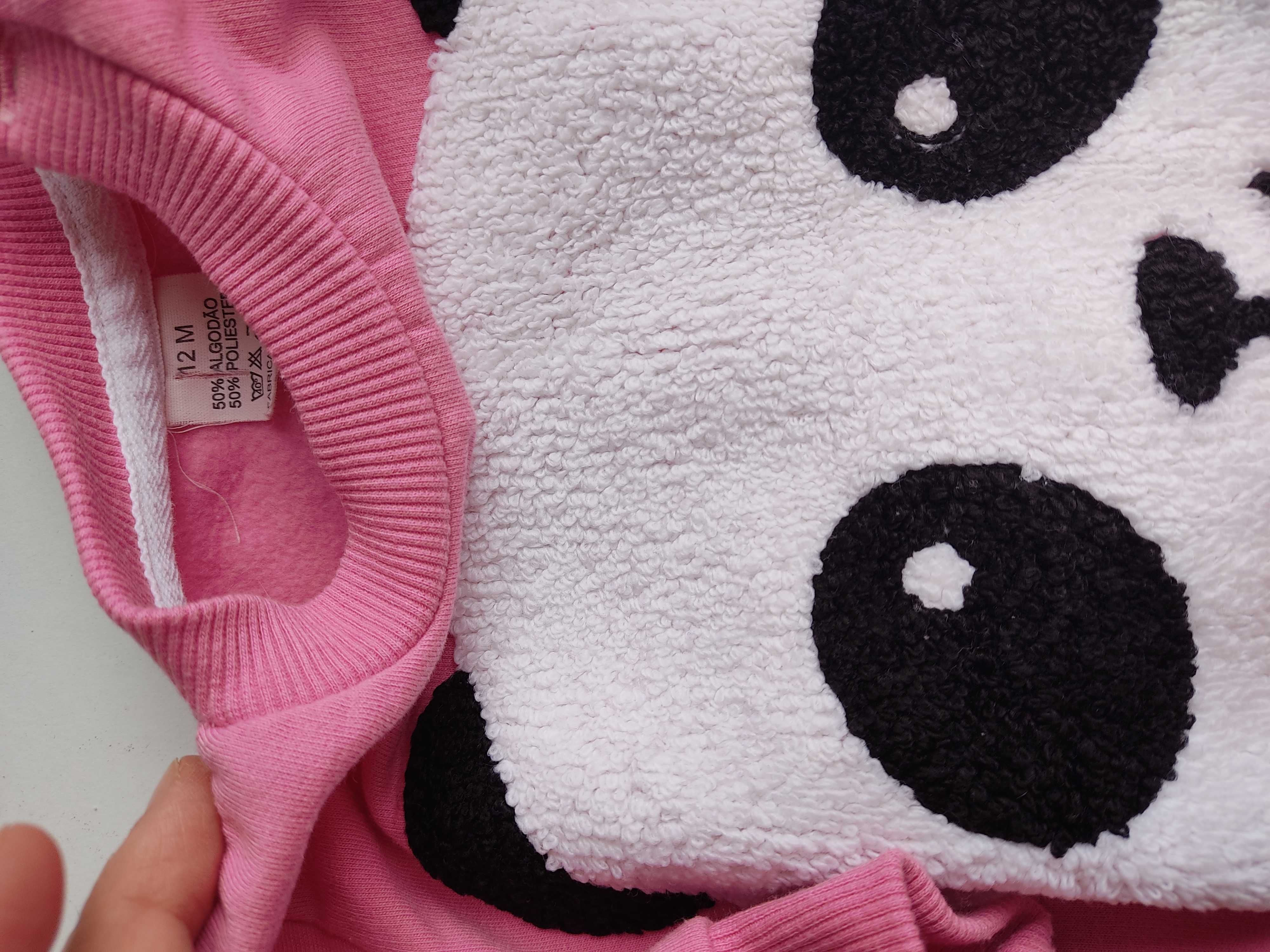 Camisola cardada panda menina 12 meses