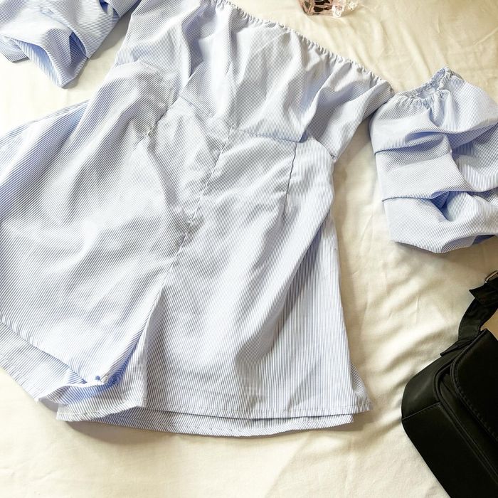 Голубий ромпер/комбінезон PrettyLittleThing