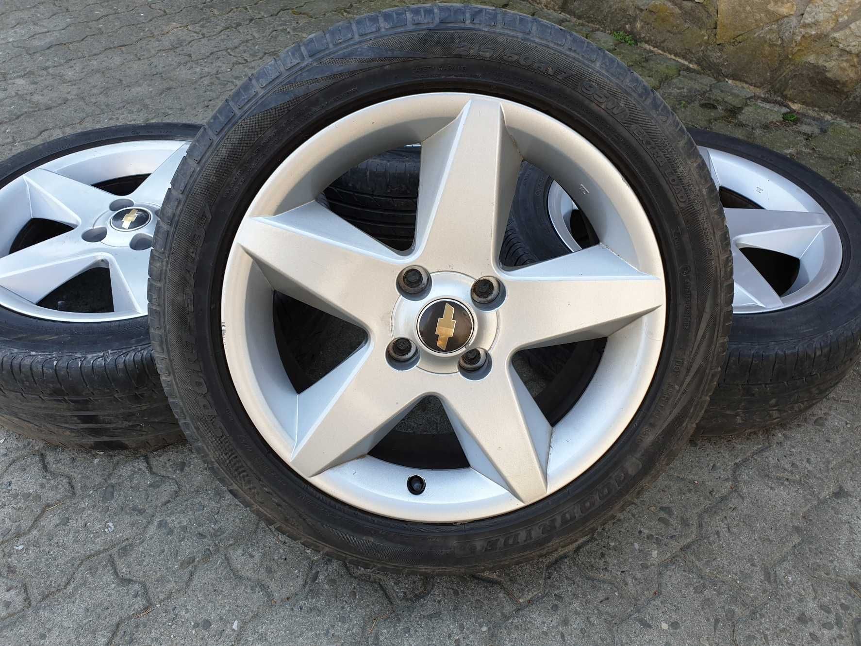 Felgi aluminiowe 17" 4x100 Chevrolet AVEO z oponami letnimi