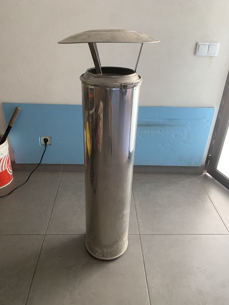 Tubo duplo de inox e saida fumos