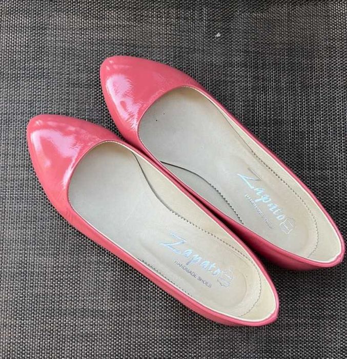 Buty skórzane baleriny błyszczące Zapato różowe r. 36 naplak