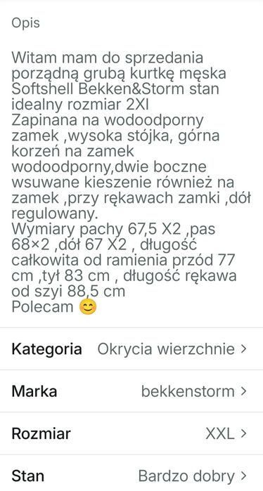 Gruba kurka męska  Softshell Bekken&Storm 2xl