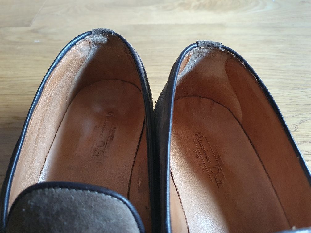Mokasyny massimo dutti 41 26,5cm drewno, skóra