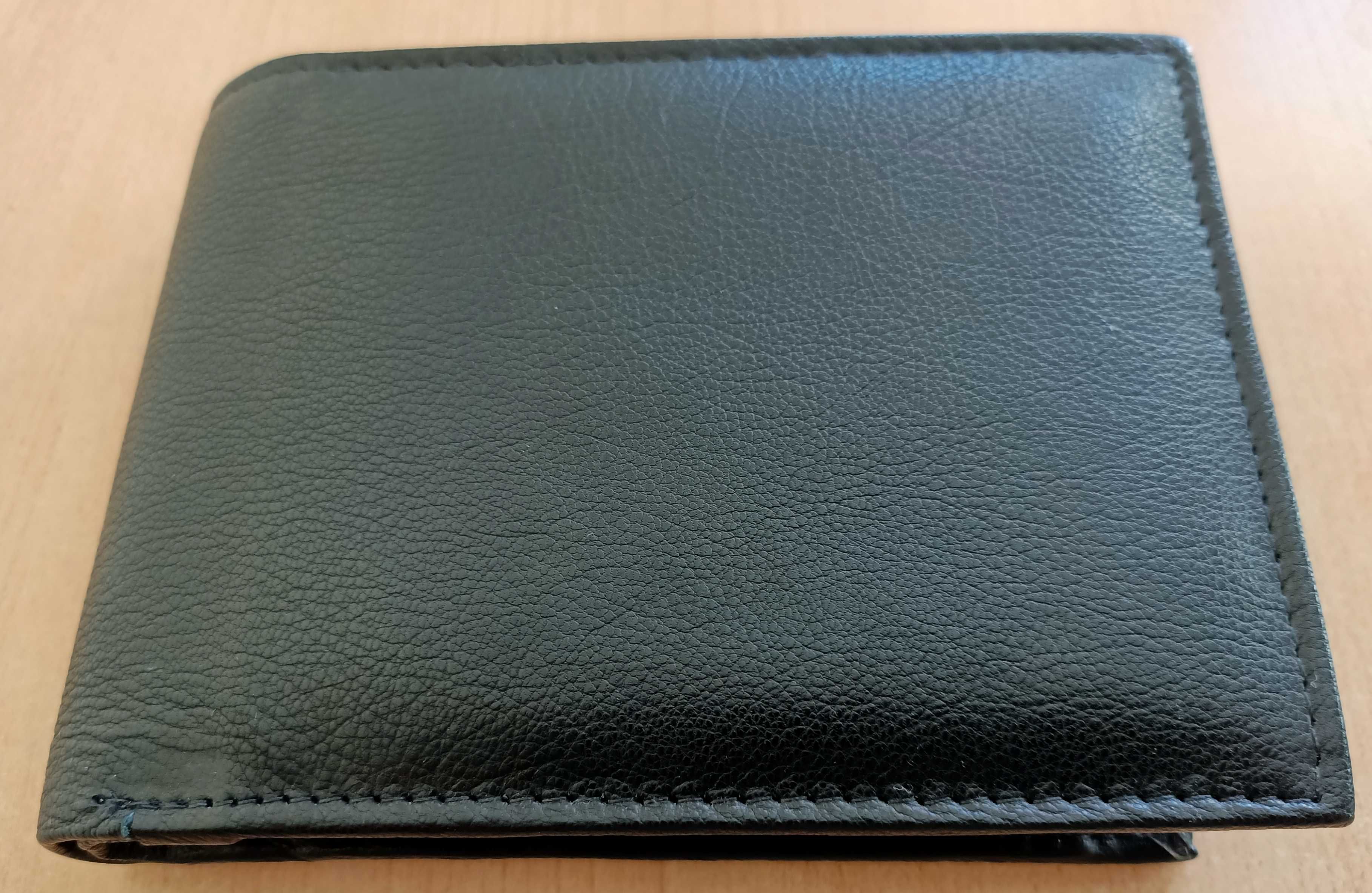 Portfel, genuine leather, czarny, RFID secure