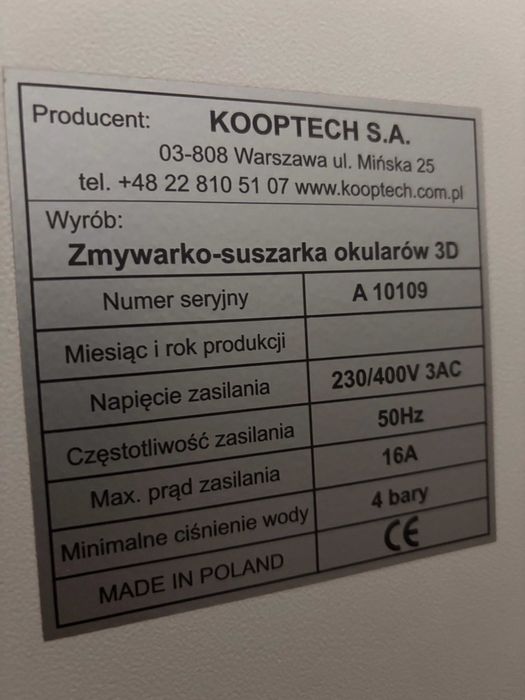 Zmywarko suszarka okularów 3d