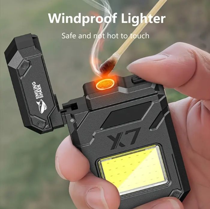 Zapalniczka przenośna żarowa, ładowana na USB +kabel, latarka COB