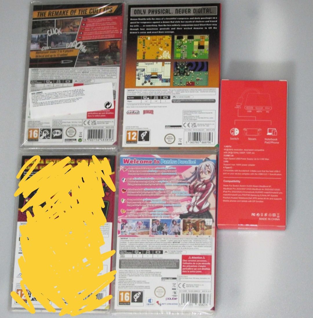 Pack 3 jogos Nintendo Switch + Dock Station Portátil