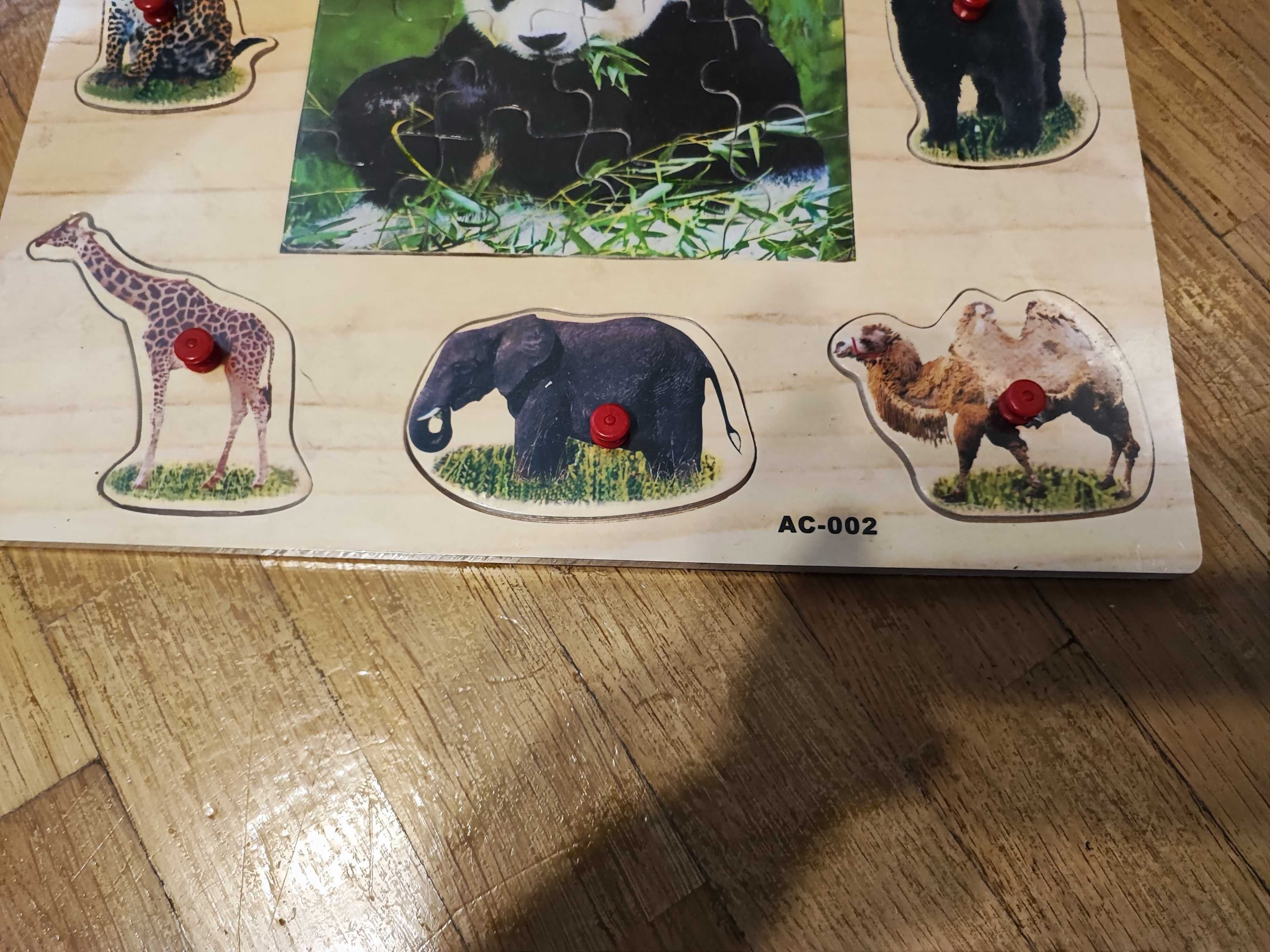 Drewniane Puzzle ze zwierzętami