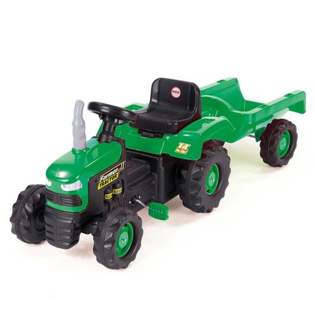 Traktor na pedały z przyczepką  zielony dla dzieci od 3 lat do 35 kg