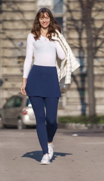 Legginsy ze spódniczką premium Lelosi Long Skort Capri L 40 czarne HIT