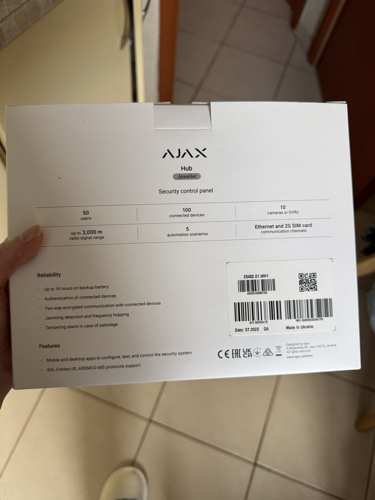 Продам Аякс хаб (Ajax Hub Jeweller 2G)