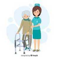 Cuidadora de idosos e acamados