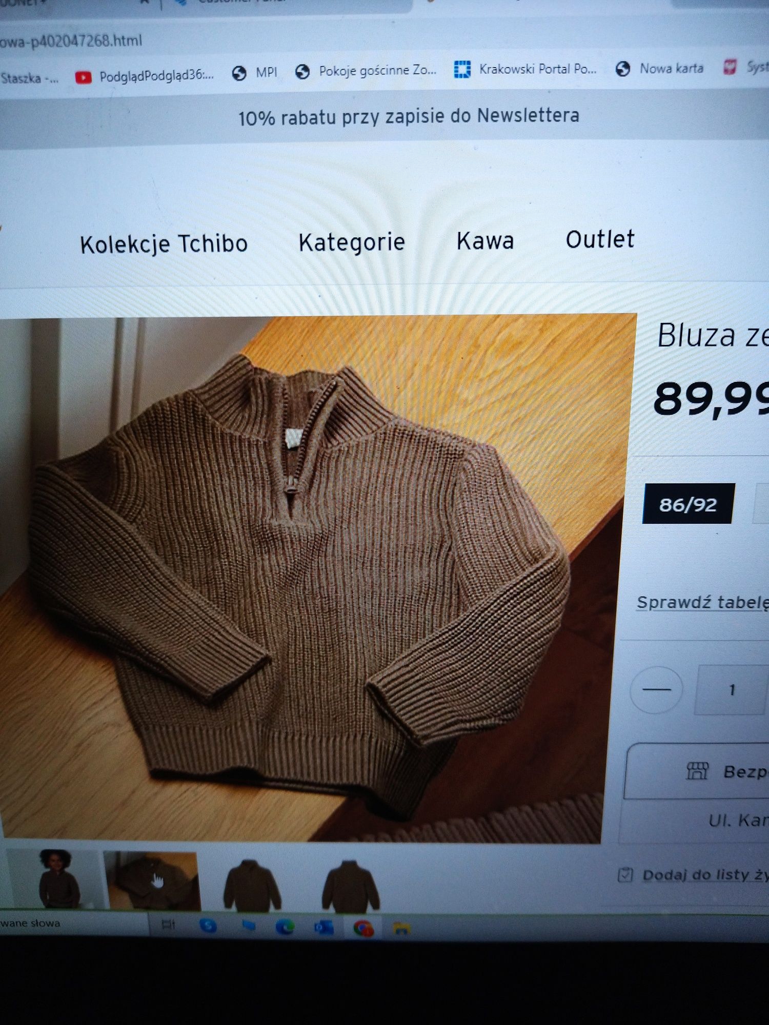 Tchibo nowy sweter że stójką rozmiar 110/116