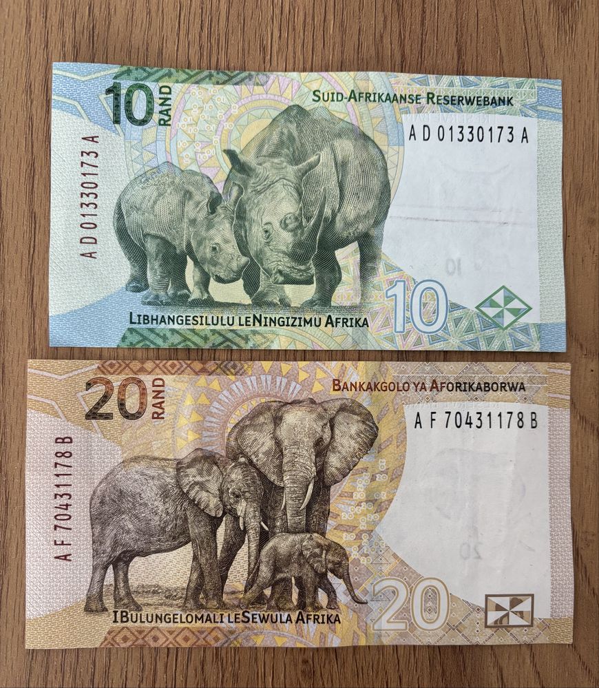 RPA banknoty Rand najnowsze.