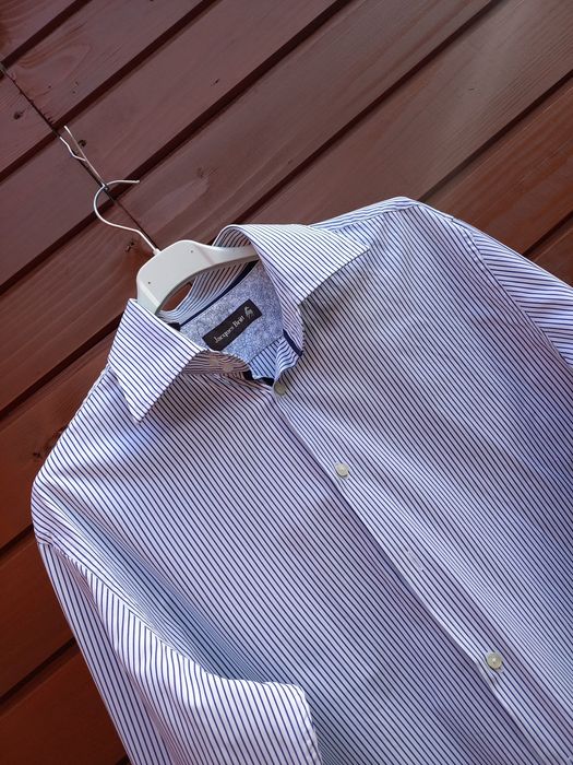 Elegancka biała koszula w paski | L (42) | Jacques Britt