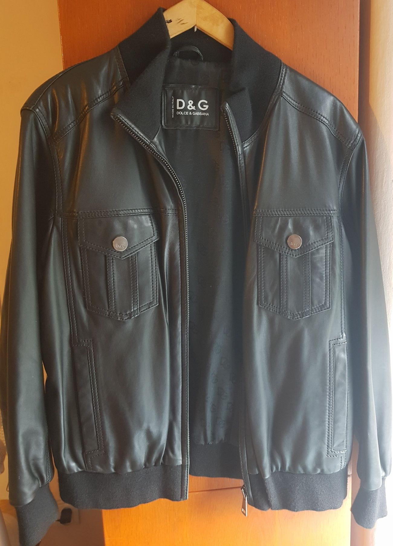 DOLCE GABBANA skórzana kurtka Leather jacket MĘSKA rozmiar M