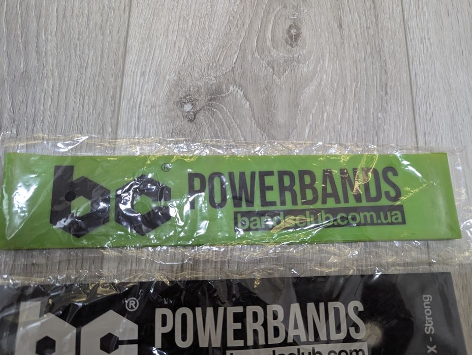 Резинки для тренувань ( фітнес резинки) Powerbands зелена і чорна