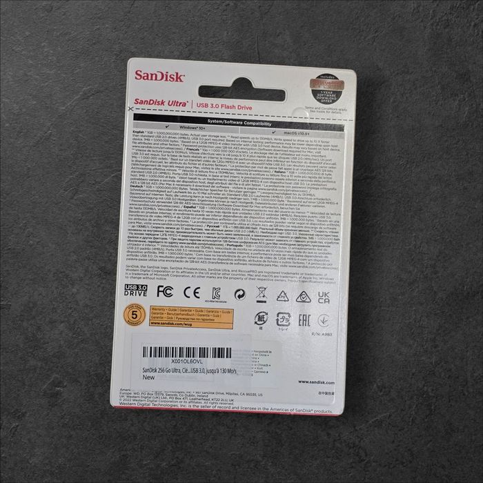 Флеш-накопичувач SanDisk USB 3.0 Ultra 256Gb (130Mb/s) Black