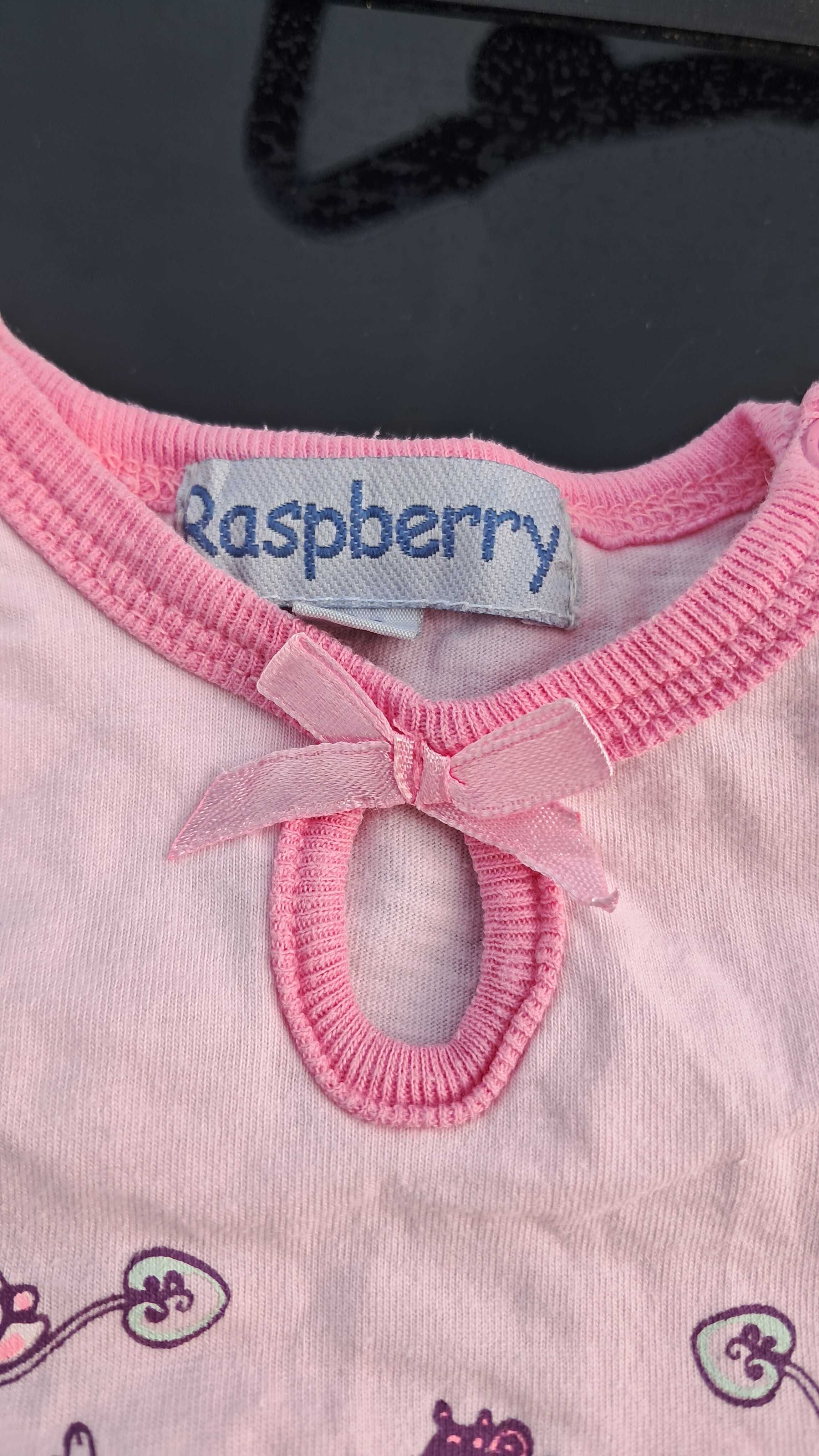Body niemowlęce dziewczęce królewna brokat krótki rękaw RASPBERRY