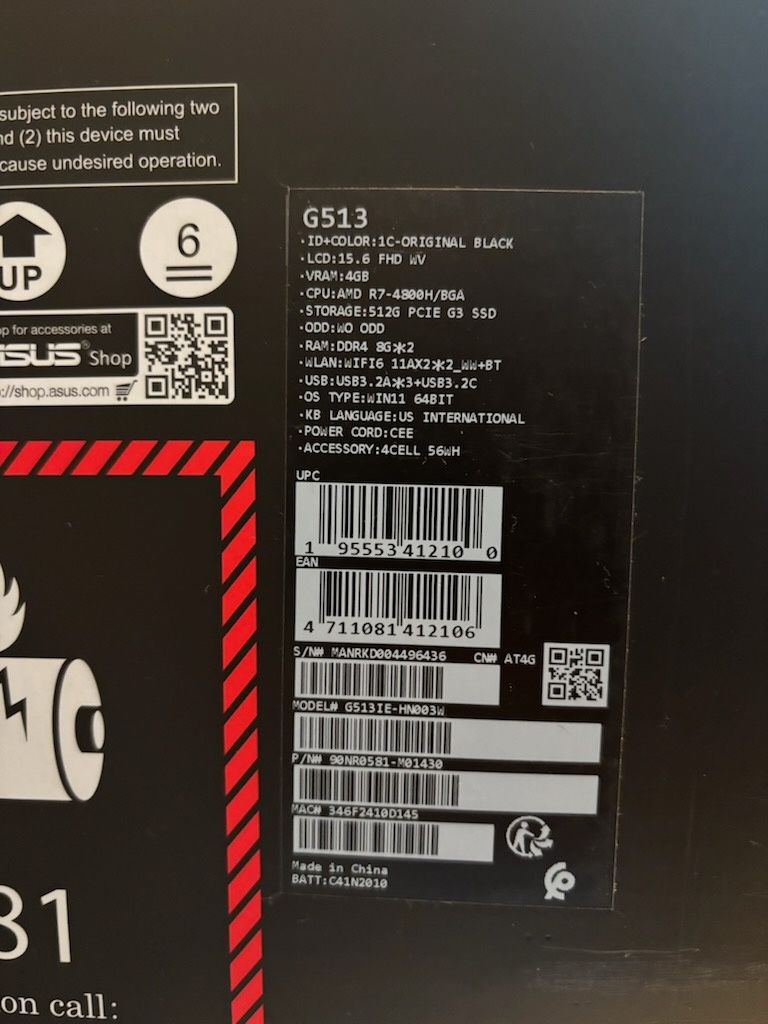 Laptop ASUS rog strix G513 gaming