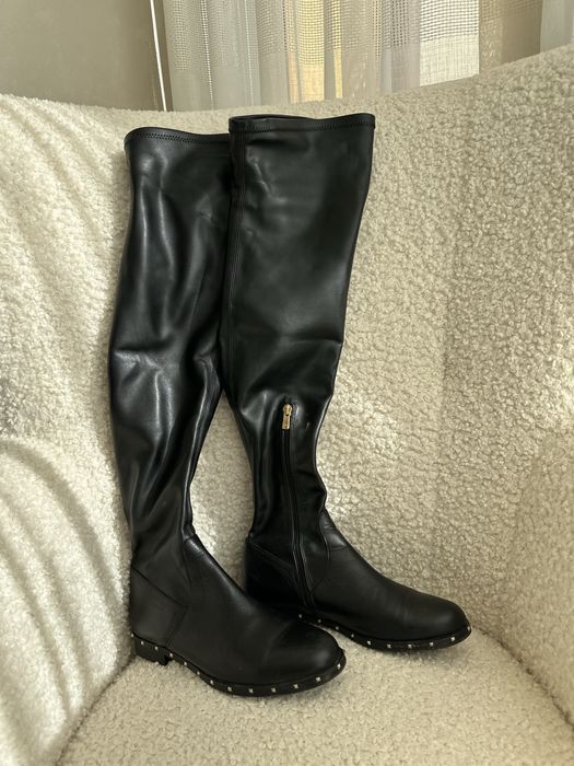 Шкіряні ботфорти