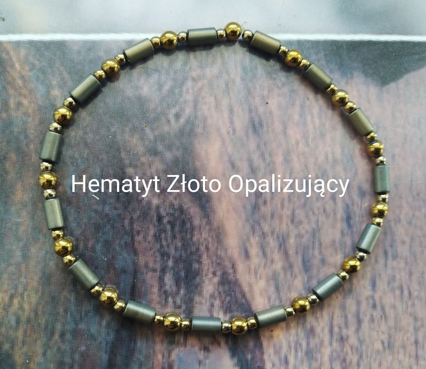 Bransoletka z Hematytu 4/3 mm.kamienie naturalne