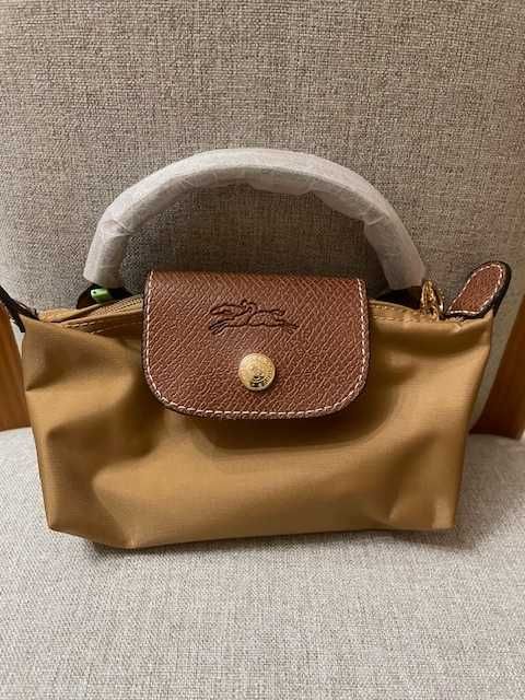 Mini mala Longchamp castanha
