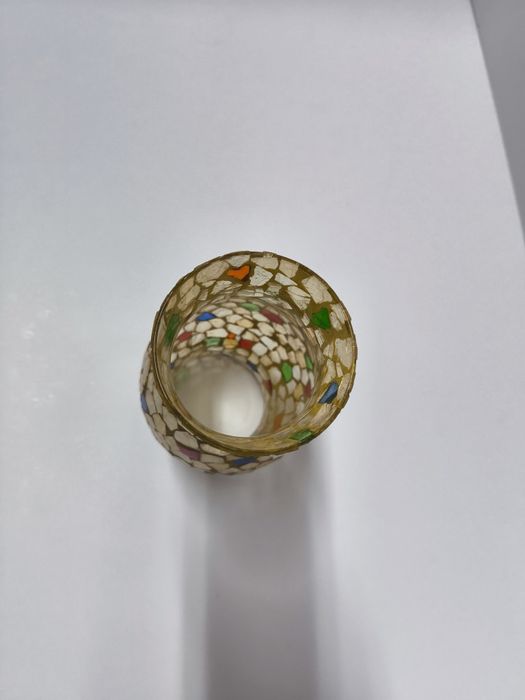 Porta vela de mosaico único