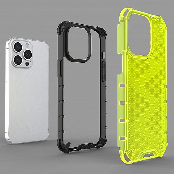 Honeycomb etui pancerny pokrowiec z żelową ramką iPhone 13 Pro przezro