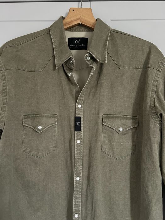 Koszula męska Guns & Tuxedos by Czapul oliwkowa projektant slim fit