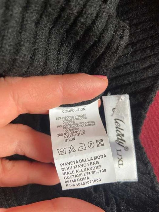 Xl 42 40 maxi dluga 7/8 sukienka prazkowana tekstura sweterkowa