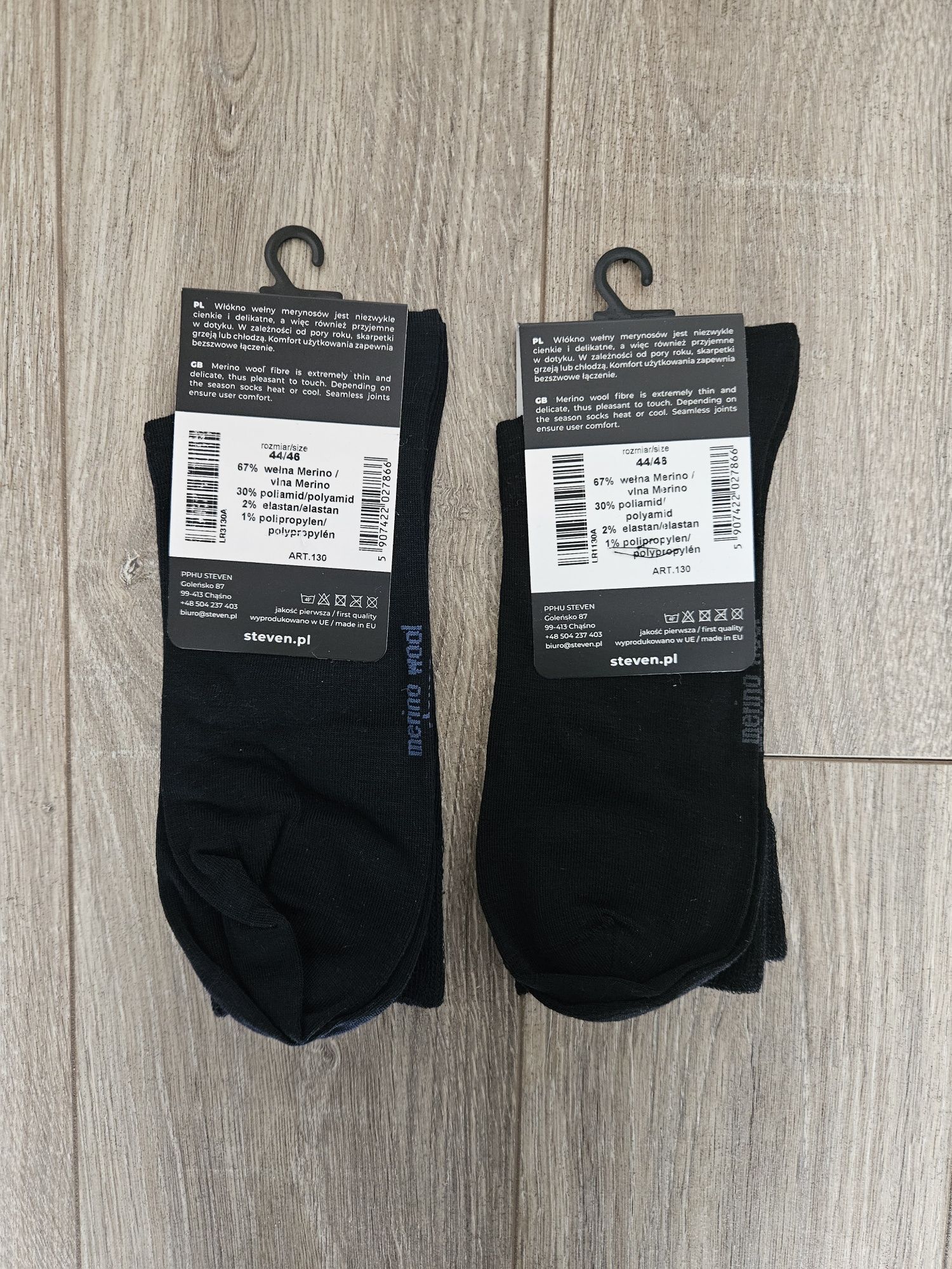 2x skarpetki męskie merino wool wełniane NOWE 44-46