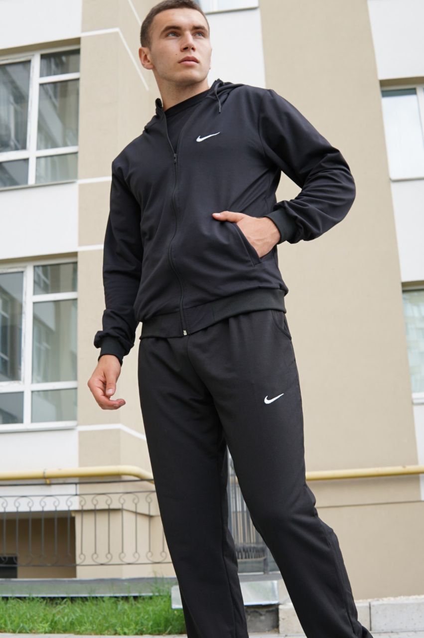 Лёгкий костюм Nike S-7XL весенний с капюшоном чёрный