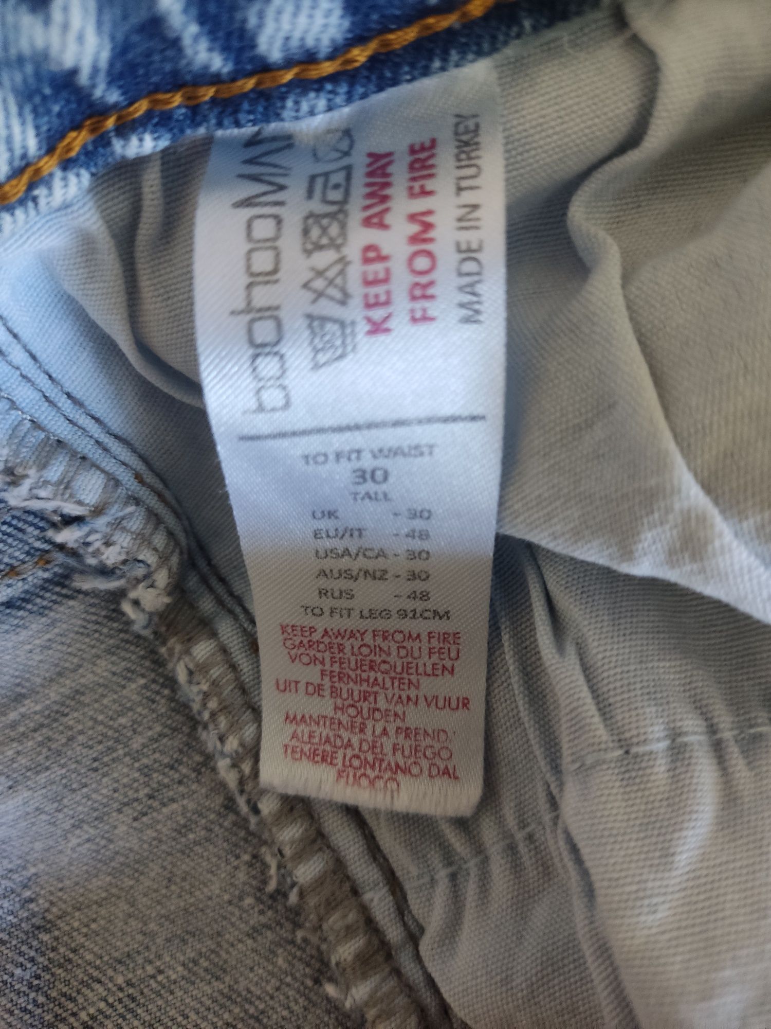 Джинсы 30 синие boohoo man узкие