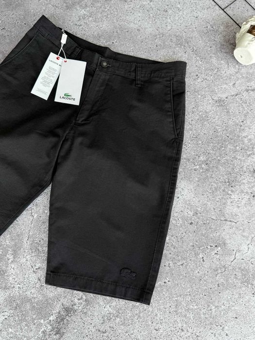 Шорти Lacoste Black Premium котонові з біркою qr-code i57/LT/400