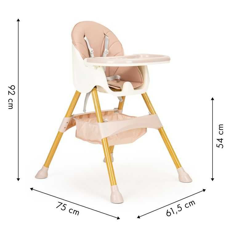 Fotelik krzesełko do karmienia dzieci wysokie 2w1