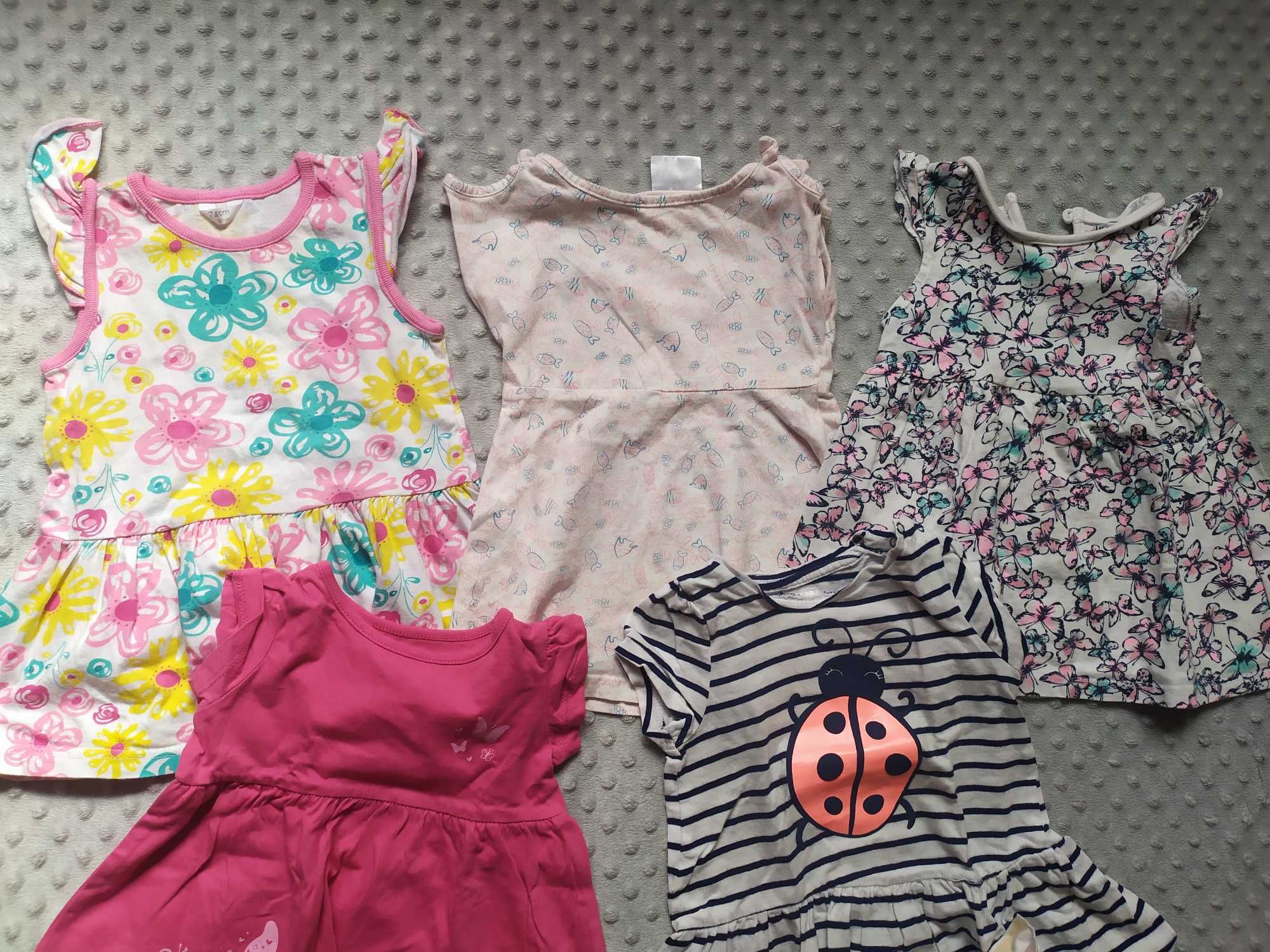 Sukienki letnie dziewczęce niemowlęce H&M pepco 74