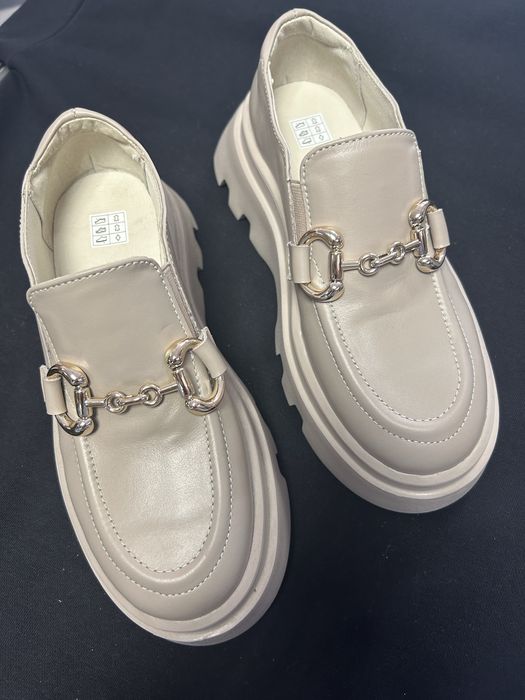 Шкіряні жіночі мокасини на платформі (36р, 23см, нові)