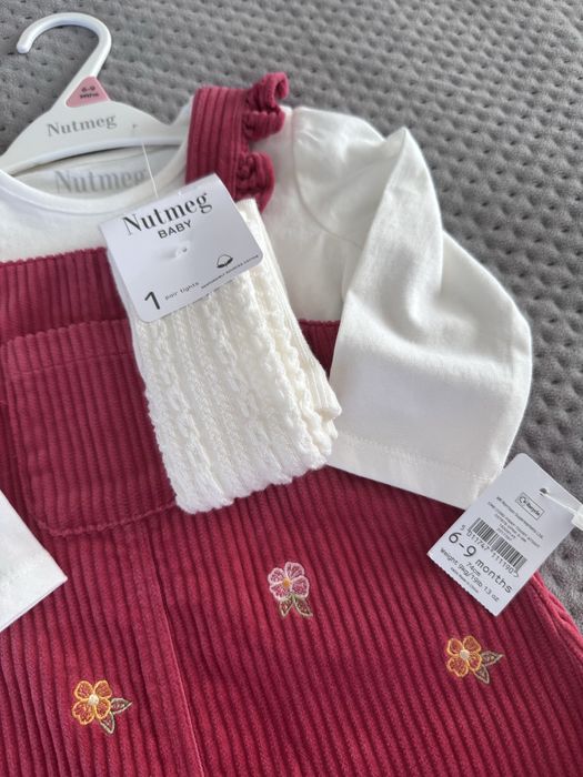 Набір плаття з кофтинкою і колготами для дівчинки 6-9 місяців Nutmeg
