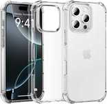 Etui do Iphone 16 pro max anti-shock clear case plecki+szkło ochronne