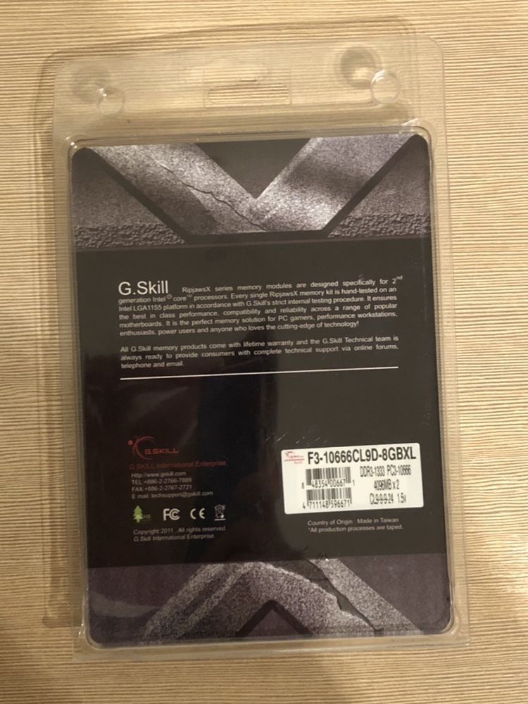 Pamięć  G.Skill RipjawsX DDR3 8 GB (2 x 4 GB)