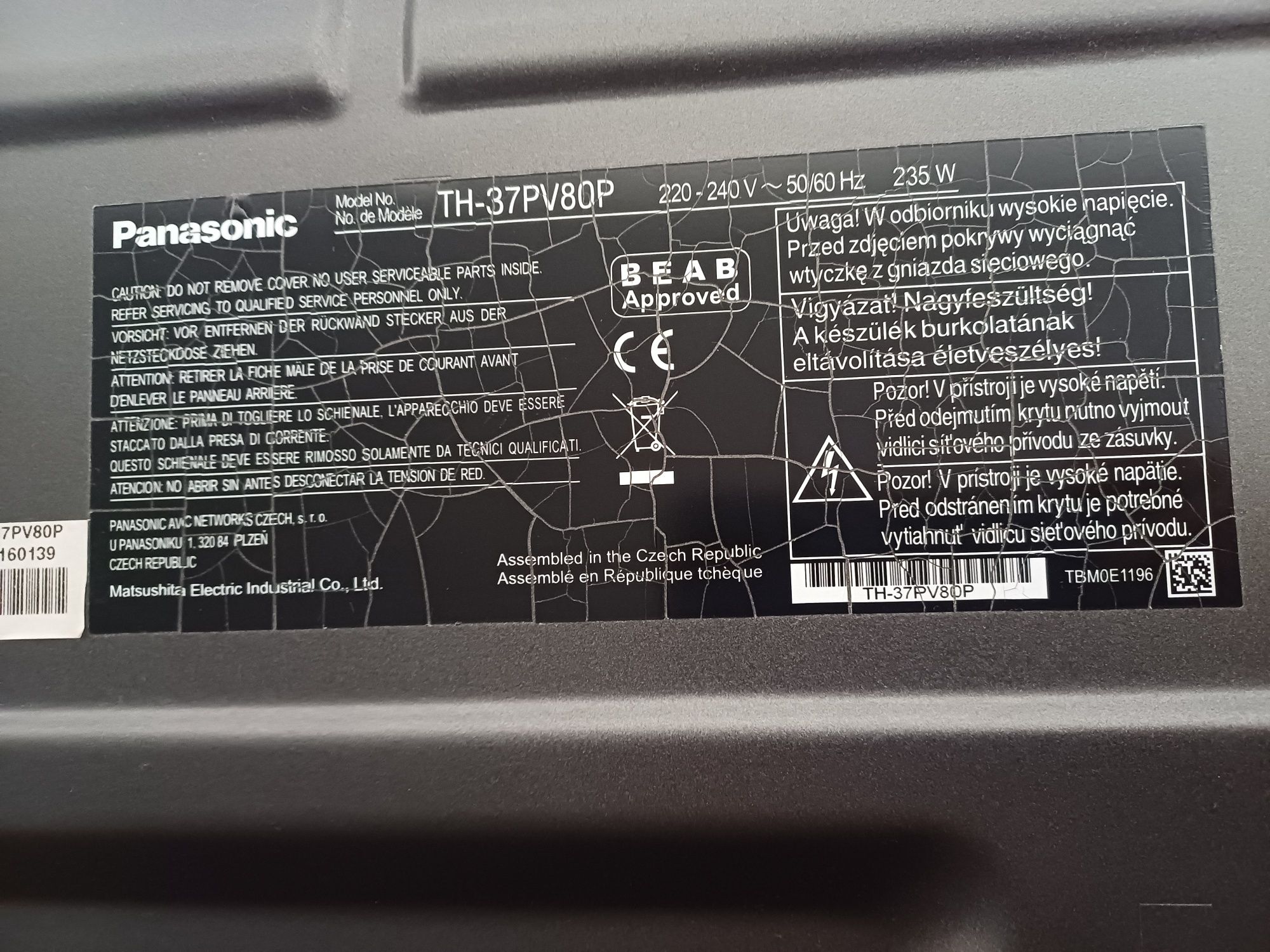 Telewizor plazmowy Panasonic TH37PV80P 37''
