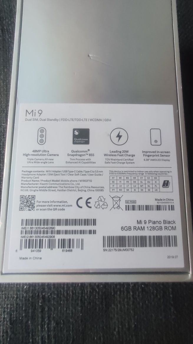 Xiaomi MI9. 6/128GB. Bateria nova.