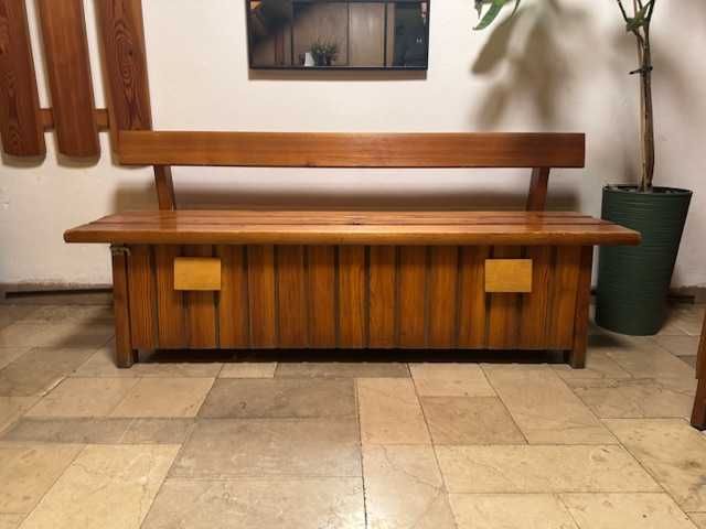 ława ławka drewniana lite drewno ze schowkiem