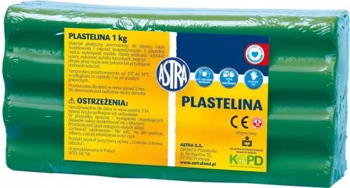 Plastelina 1 kg, zielona. Astra