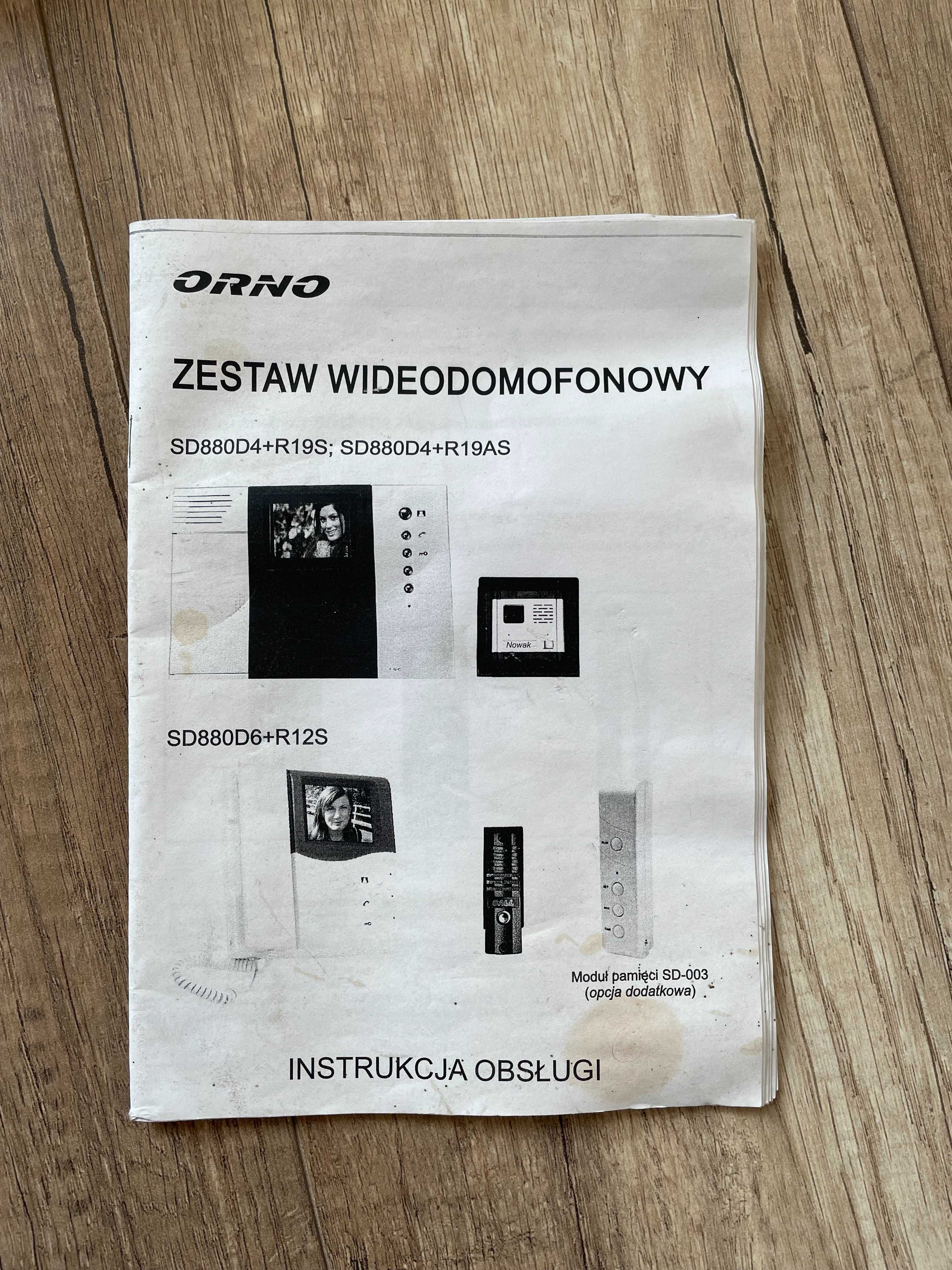 ORNO zestaw wideodomofonowy SD880D4+R19AS