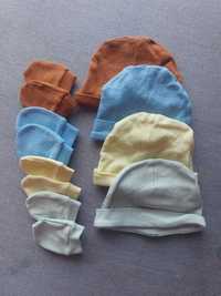 Zestaw niemowlęcy czapki + rękawiczki niedrapki r. 62