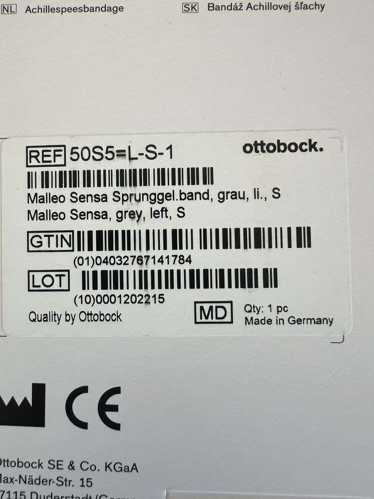 Ottobock orteza stabilizator lewej kostki rozm S
