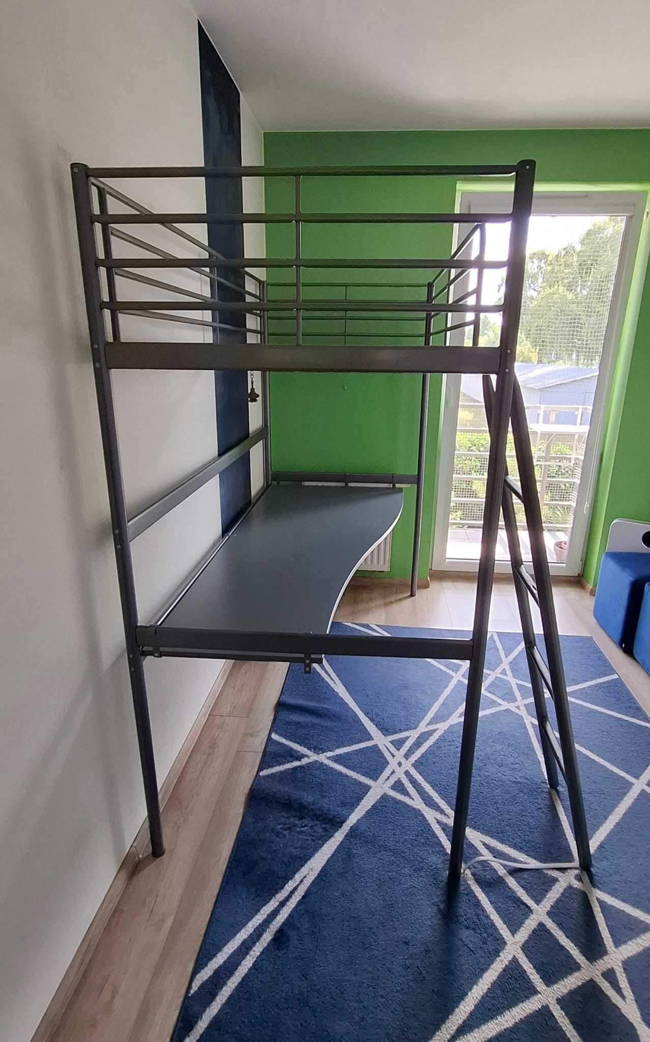 Łóżko piętrowe z biurkiem Svarta (IKEA)