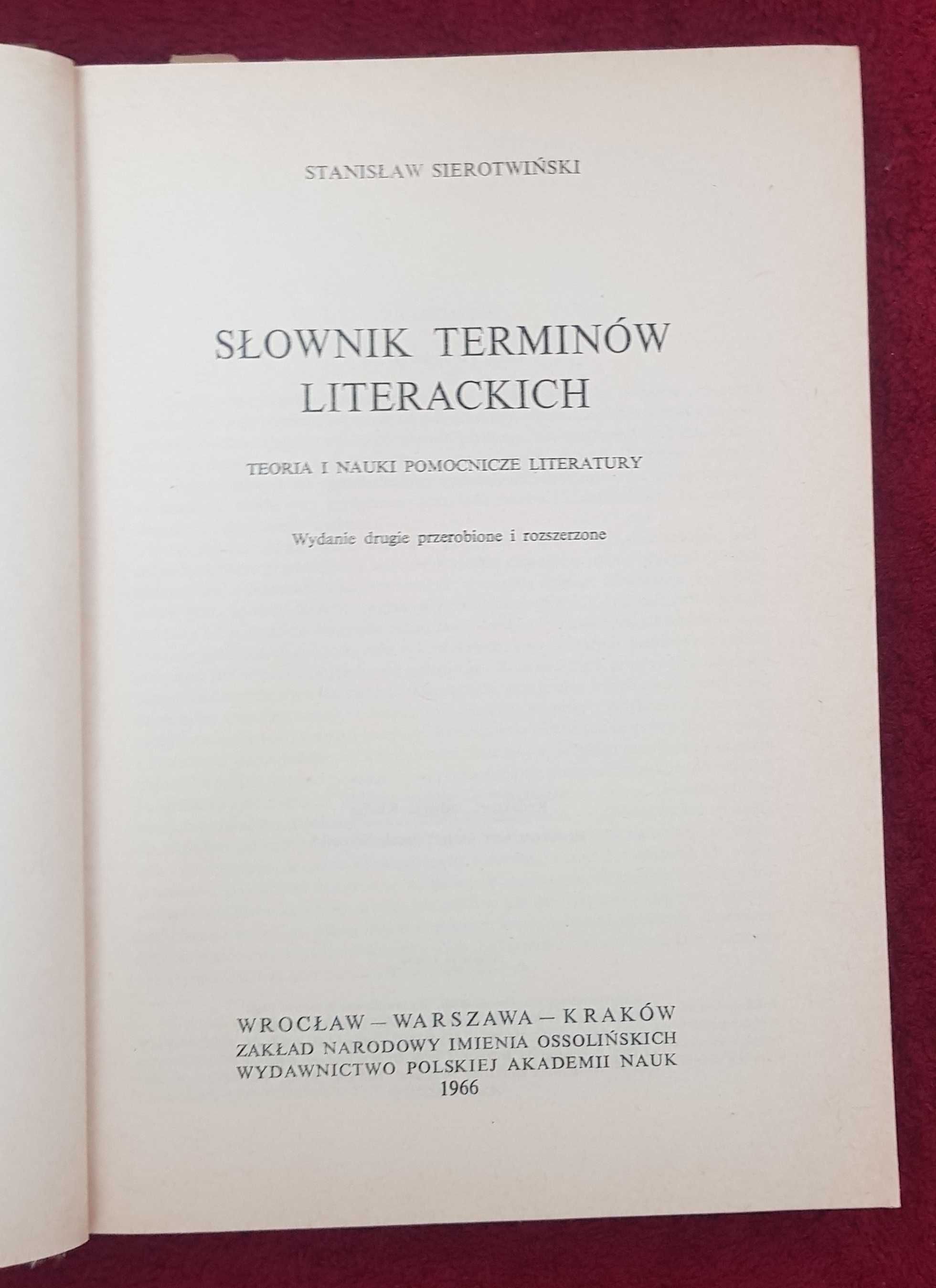Słownik Terminów Literackich Stanisław Sierotwiński